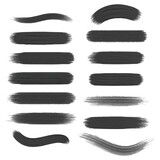 Set of black brush strokes 