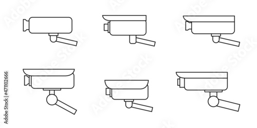 Security cameras simple icon set