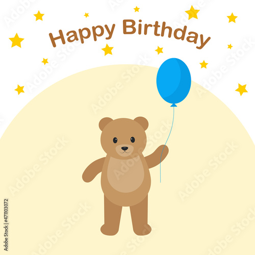 It is a birthday card with a cute teddy bear.
