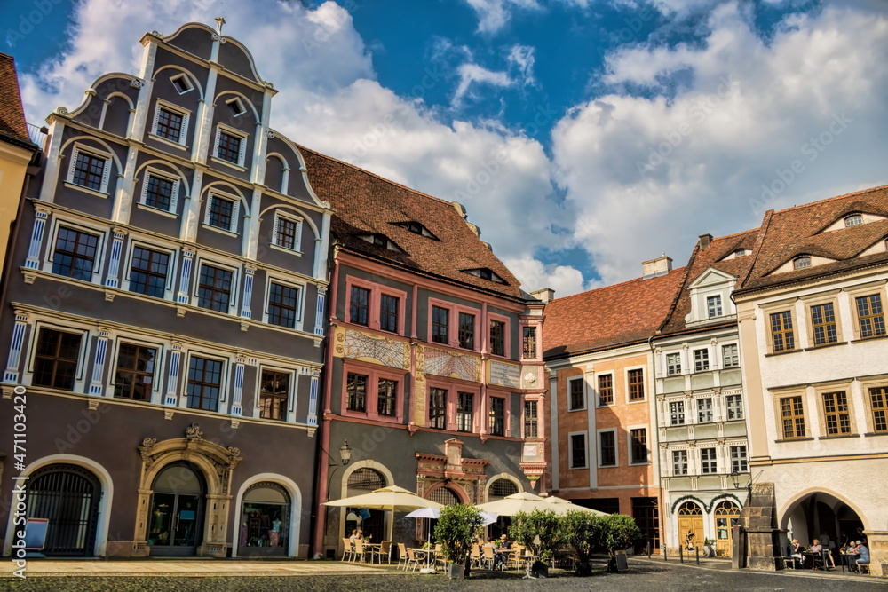 Obraz premium görlitz, deutschland - untermarkt mit alten häusern