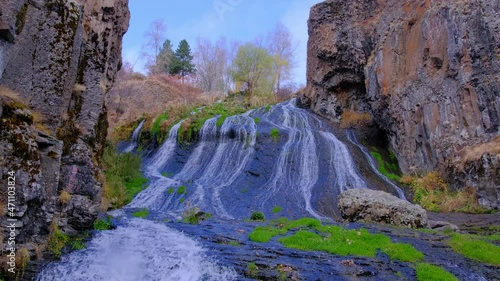 Mermaid hair waterfall. Armenia