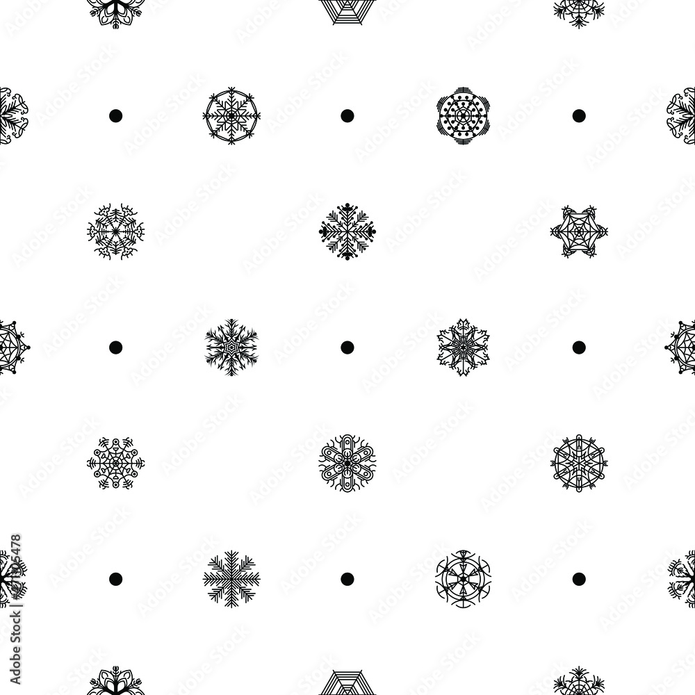 Abstract Seamless Pattern Winter Snowflake Background For Christmas, New Year, Xmas Decoration Vector Design Style Abstract Seamless Pattern Winter Snowflake Background For Christmas, New Year, Xmas Decoration Vector Design Style