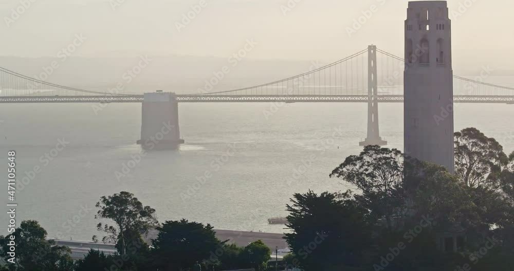 Aerial Of Coit Tower And San Francisco Skyline Aerial Of Coit Tower And San Francisco Skyline