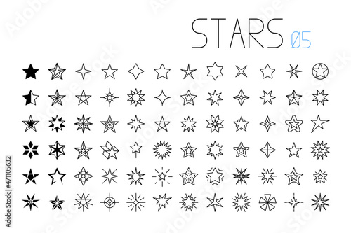 stars symbol line icons