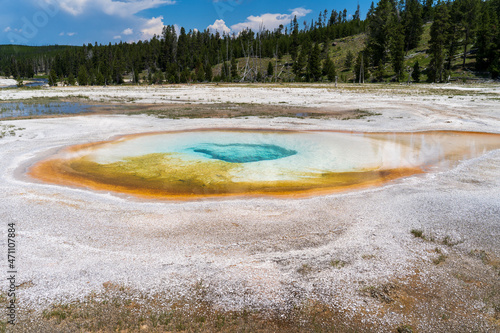 Colorful hot spring in Yellowstone National Park