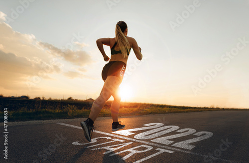 Obraz na plátně New Year 2022 with new ambitions, challenge, plans, goals and visions