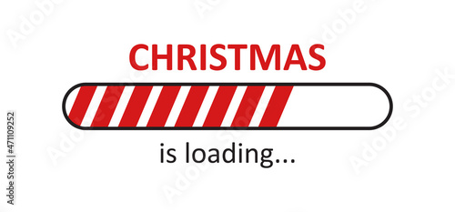 Christmas is loading progress bar, Christmas countdown vector. Simple holiday winter illustration