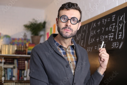 Photos Goofy science teacher wearing bifocals
