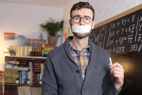 Censored school teacher feeling the oppression  photo
