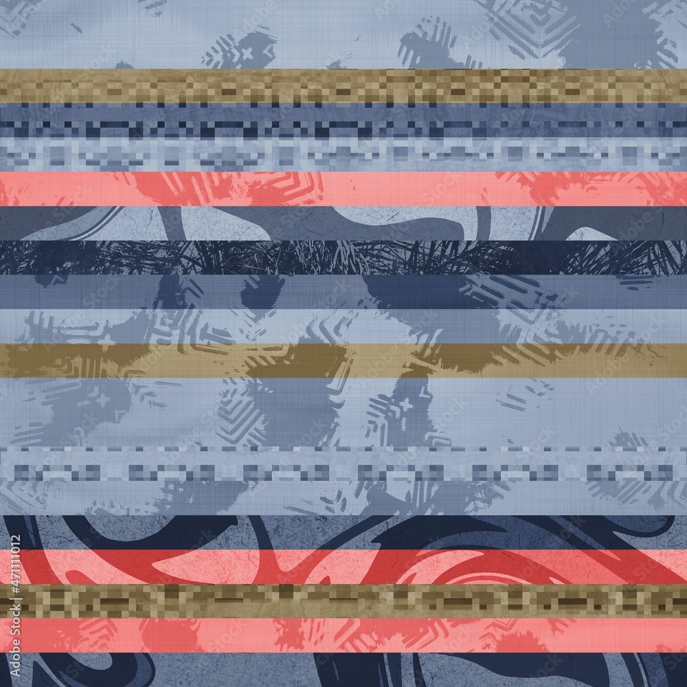 Seamless hip vogue random trendy stripe pattern print. High quality illustration. Detailed patterned strips of color. Luxury fashion or interior design print for surface design. Intricate posh style. Seamless hip vogue random trendy stripe pattern print. High quality illustration. Detailed patterned strips of color. Luxury fashion or interior design print for surface design. Intricate posh style.