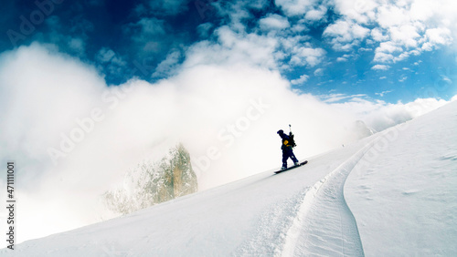 snowboard and freeride on dolomites and snowpark