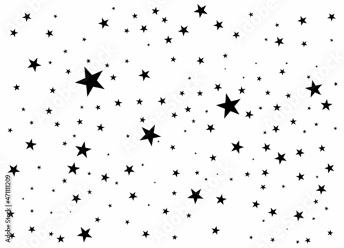 Fireworks star random source stream.  Falling Star. Stars on a white background.