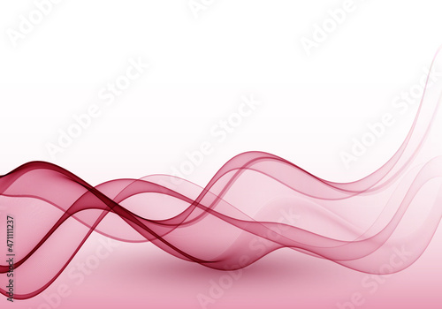 Red abstract vector wave flow Design element