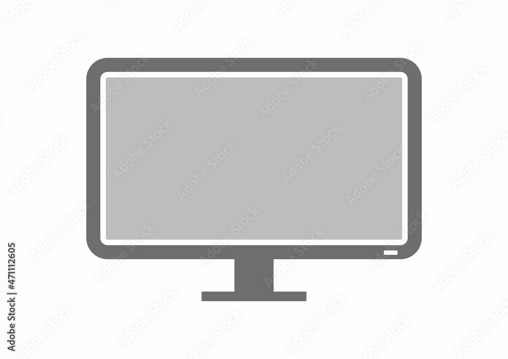 Modern LED computer monitor on white background, vector illustration. Modern LED computer monitor on white background, vector illustration.
