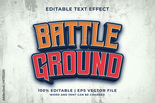 Editable text effect - Battleground 3d template style premium vector
