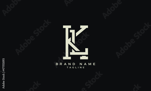 KL, LK, KIL, LIK, Abstract initial monogram letter alphabet logo design