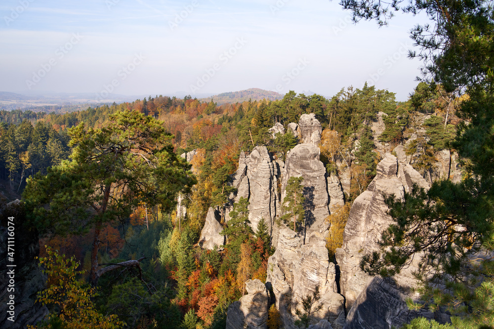 Prachovske skaly or Prachov Rocks in the Czech Republic in October