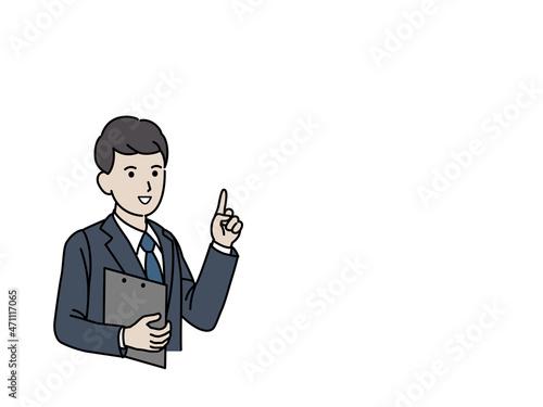 説明する　話す　教える　スーツ姿の男性　会社員　ビジネスマン　税理士　弁護士　教師　保険屋