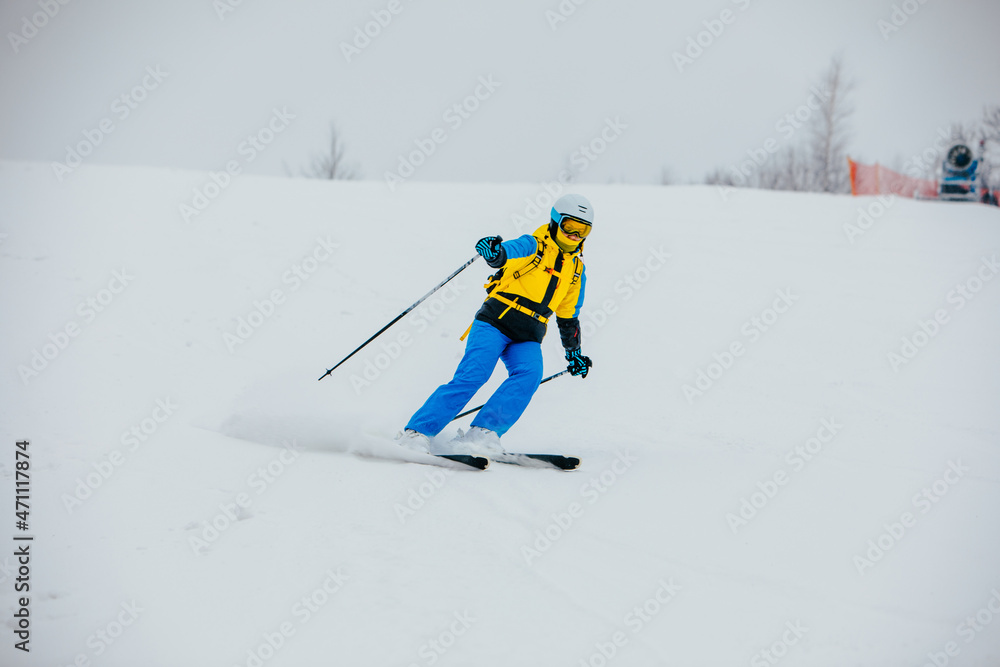 woman skier at ski slope woman skier at ski slope