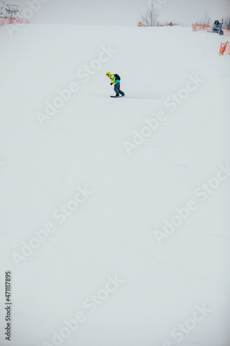 man snowboarder at ski slope