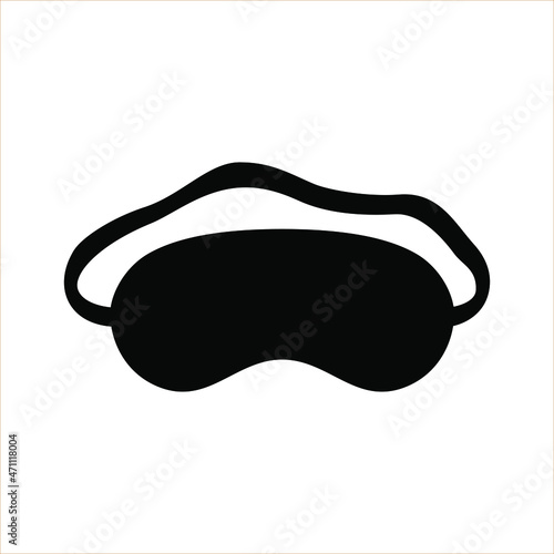 A black mask for a dream. Eye protection for rest night travel, blindfold. Flat vector illustration. EPS 10. 