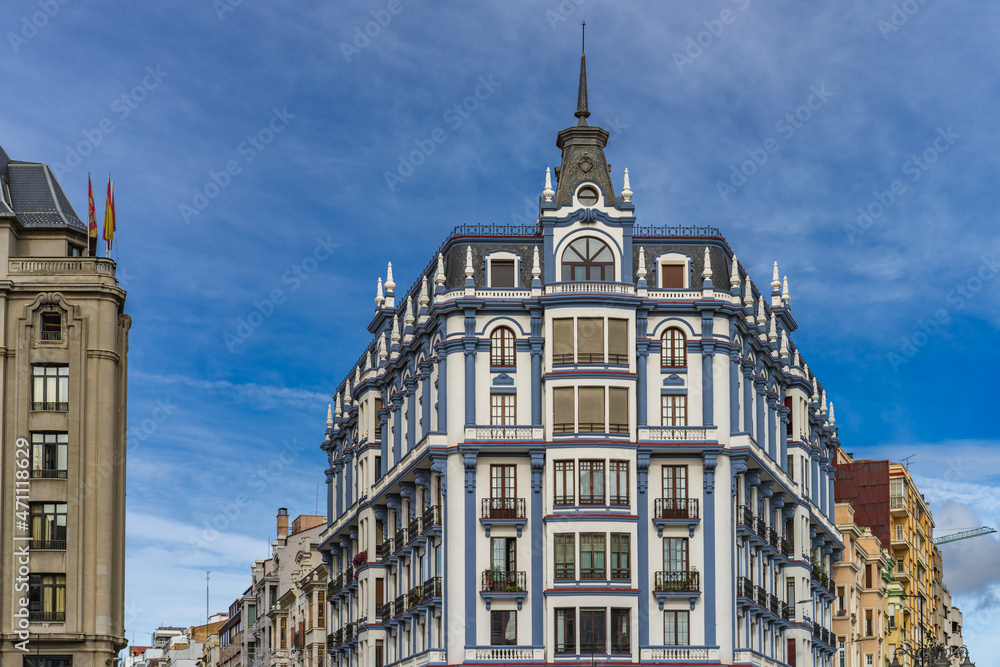 Modernist building in the city of Leon in Spain. 