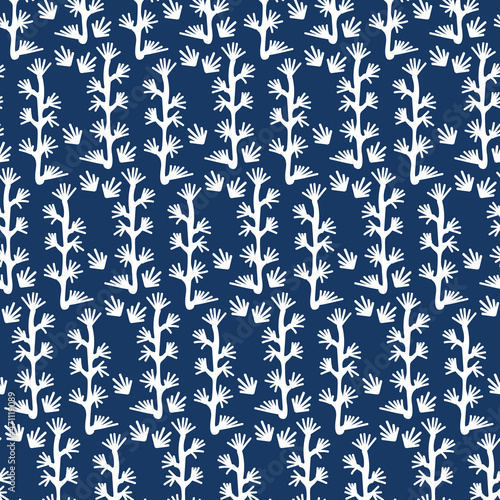 Seamless vector pattern of abstract coniferous branches