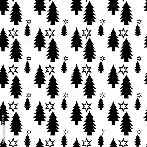 Seamless winter vector pattern christmas trees