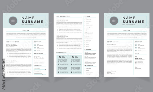 Modern Resume Print template Geyser Accents