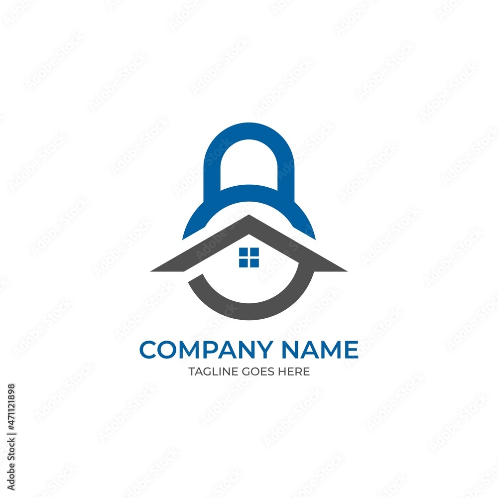 Modern vector safe home professional sign logo, vector EPS 10