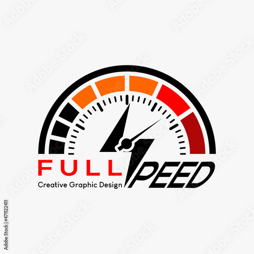 rpm speed vector logo, modern abstract vector logo template. icon rpm, speedometer icon and electricity icon