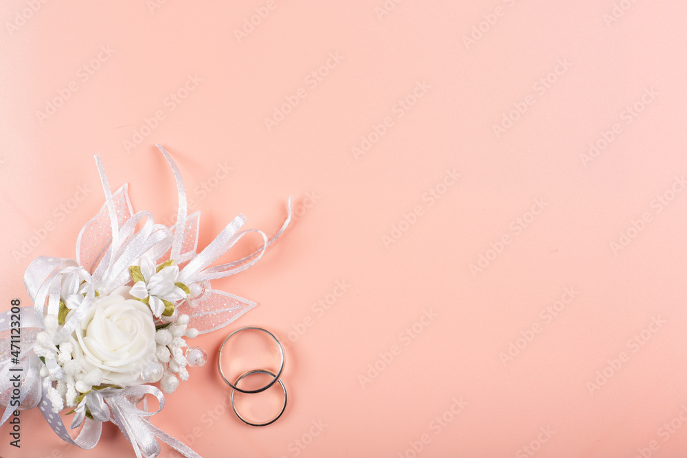 Wedding background with place for text and accessories Wedding background with place for text and accessories