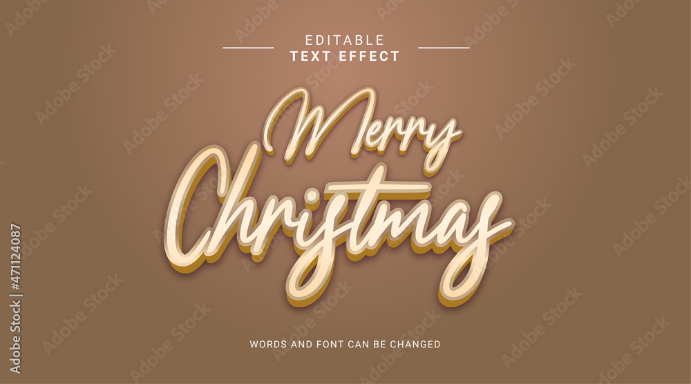 Merry Christmas text effect editable modern style color Merry Christmas text effect editable modern style color