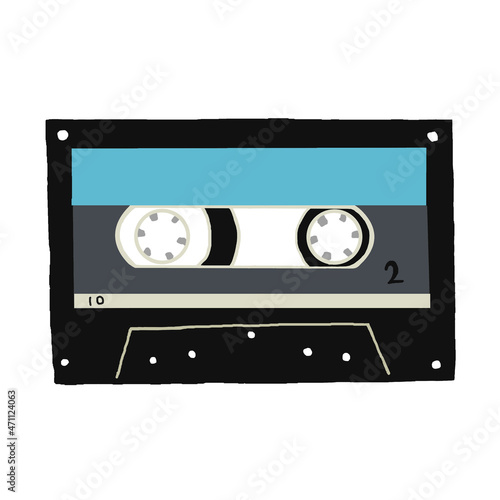 カセットテープ黒青