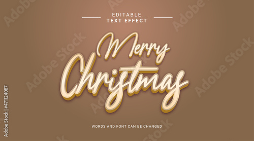 Merry Christmas text effect editable modern style color