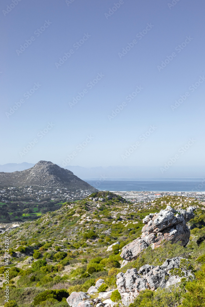Rugged mountain landscape with fynbos flora in Cape Town. Rugged mountain landscape with fynbos flora in Cape Town.