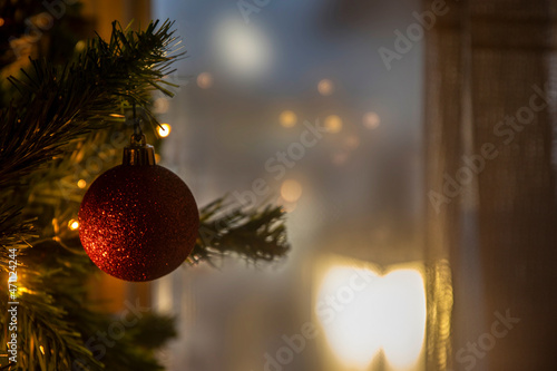 Christmas ball on tree