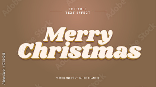Merry Christmas text effect editable modern style color