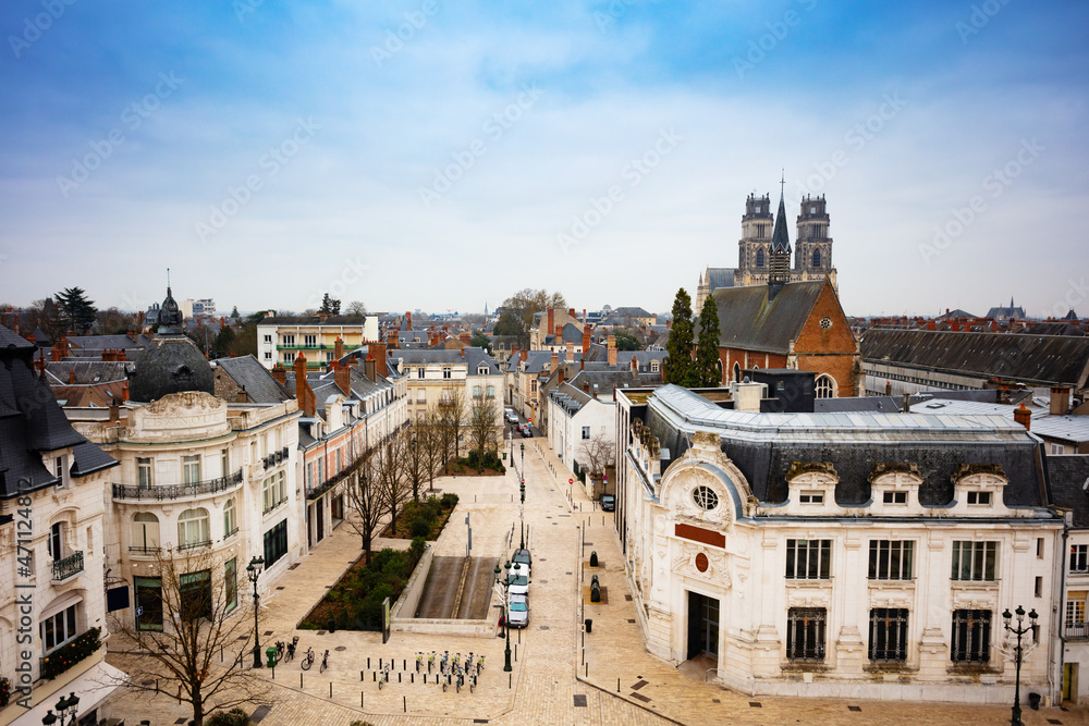 Martroi town square view from top Orleans, France