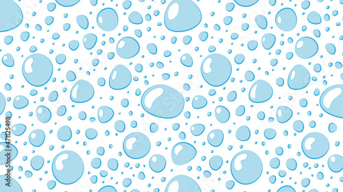 Cartoon water drops isolated on white  background. Rain backdrop. 