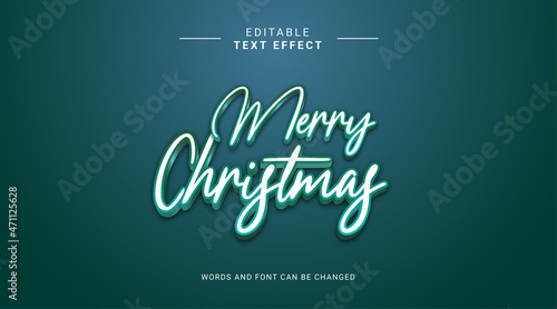Merry Christmas text effect editable modern style color