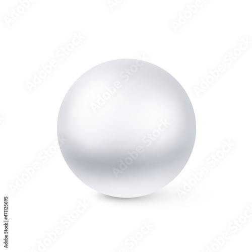 Illustration of White Christmas Tree Ball Template with Shadow on White Backdrop