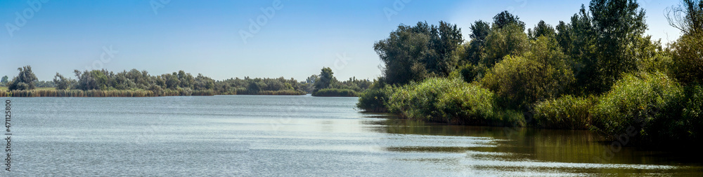 landscape of the lake in the Ukrainian part of the Danube Delta