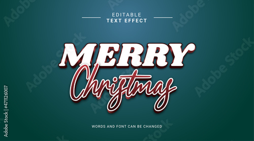 Merry Christmas text effect editable modern style color
