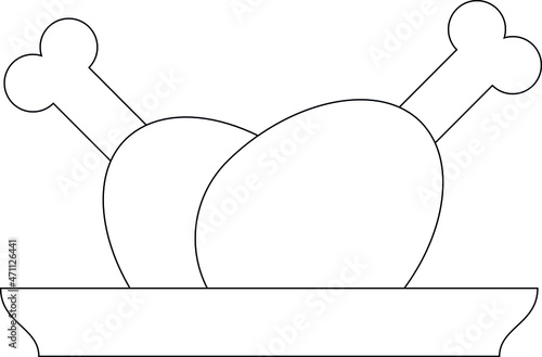 fast food icons  chicken leg and meat