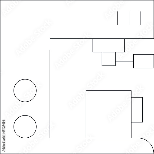 electronics and appliances icons coffee maker and kitchenware