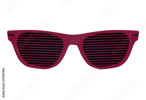Striped red sunglasses. vector illustration
