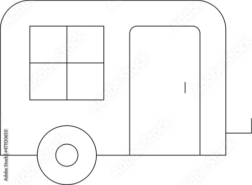 camping icons caravan and trailer