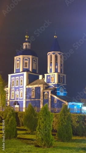 Ancient historical building of orthodox church cathedral in Russia, Ukraine, Belorus, Slavic people faith and beleifs in Christianity Tambov photo