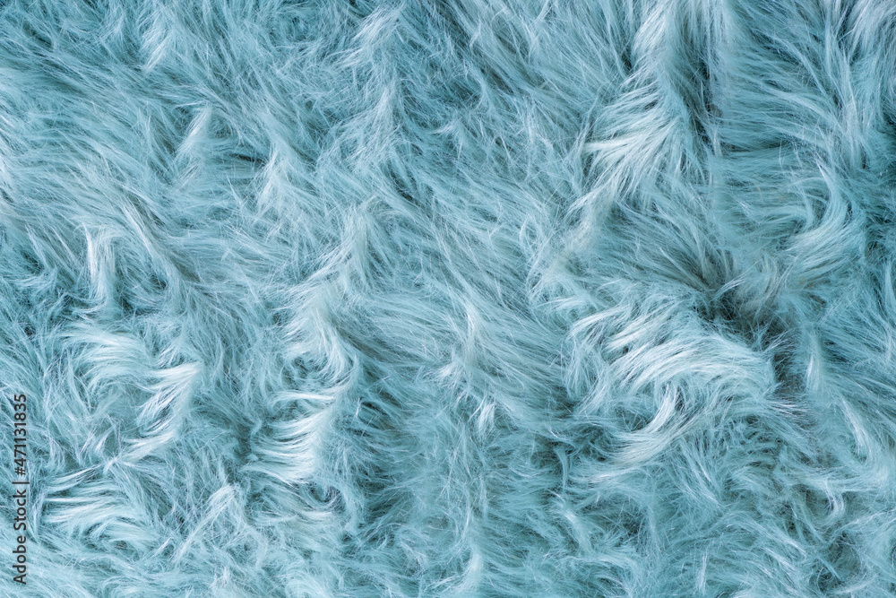 Trendy artificial fur texture. Fur pattern top view. Blue fur background. Texture of blue shaggy fur. Wool texture. Flaffy sheepskin close up Trendy artificial fur texture. Fur pattern top view. Blue fur background. Texture of blue shaggy fur. Wool texture. Flaffy sheepskin close up
